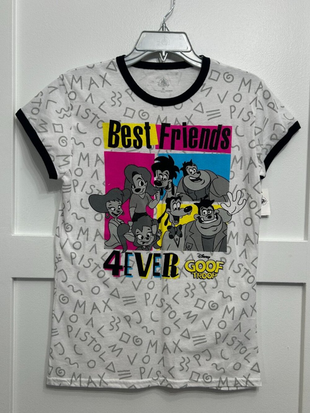 Disney Parks Goof Troop Best Friends 4Ever Ringer Tee, Medium, NWT